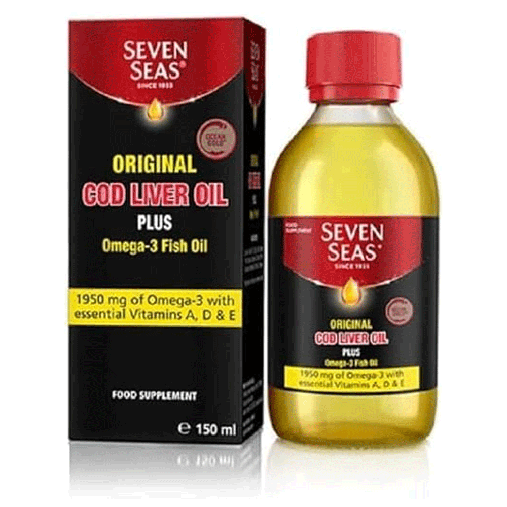 Seven Seas Omega-3 Fish Oil Plus Cod Liver Oil Max Strength Liquid 450ml