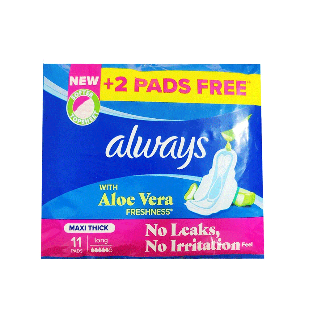 Always With Aloe Vera Maxi Thick Long Pads 11s