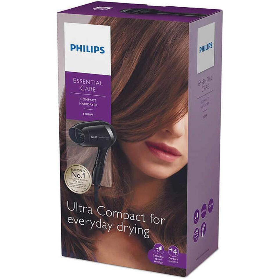 Philips Essential Care Compact Hair Dryer 1200 Watts Black