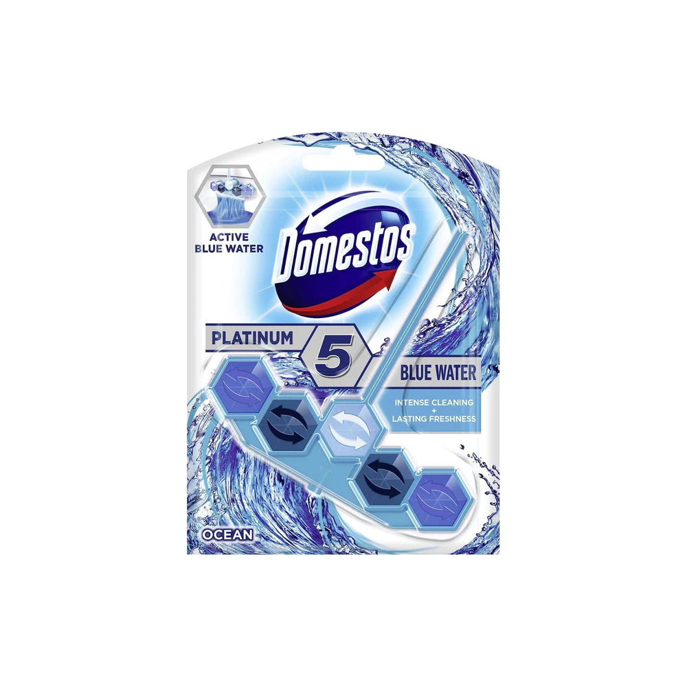 Domestos Platinum 5 Blue Water Toilet Rim Block Ocean 53g - Snapcart.pk