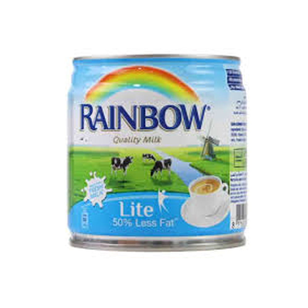 Rainbow Evaporated Milk Lite 158ml - Snapcart.pk