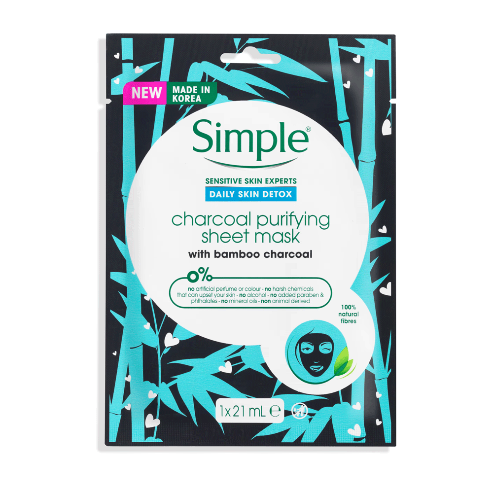 Simple Daily Skin Detox Purifying Charcol Sheet Mask
