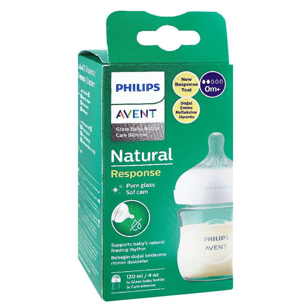 Philips Avent Natural Response 0m+ Glass Baby Bottle 120ml SCY930/01