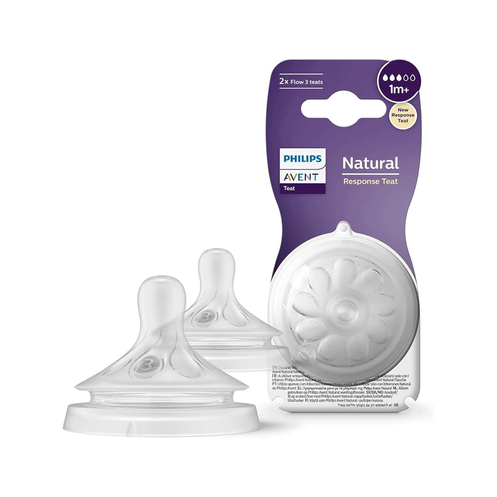 Philips Avent Natural Response Silicone Teat 1m+ 2s Scy963/02