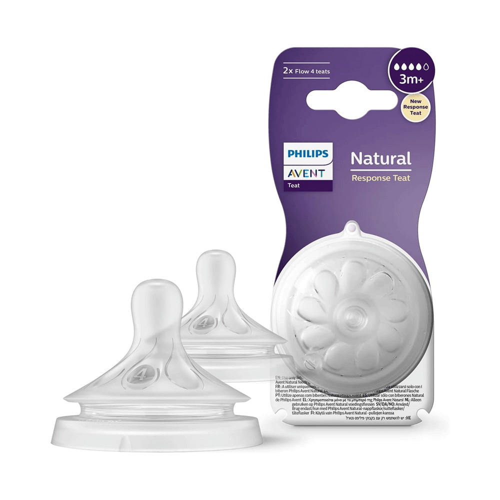 Philips Avent Natural Response Silicone Teat 3m+ 2s Scy964/02