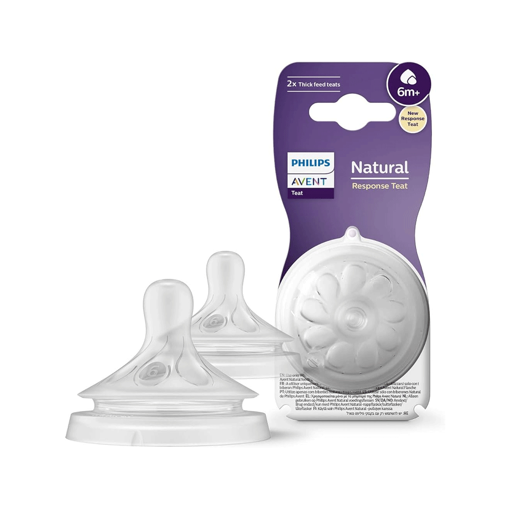 Philips Avent Natural Response Silicone Teat 6m+ 2s Scy966/02