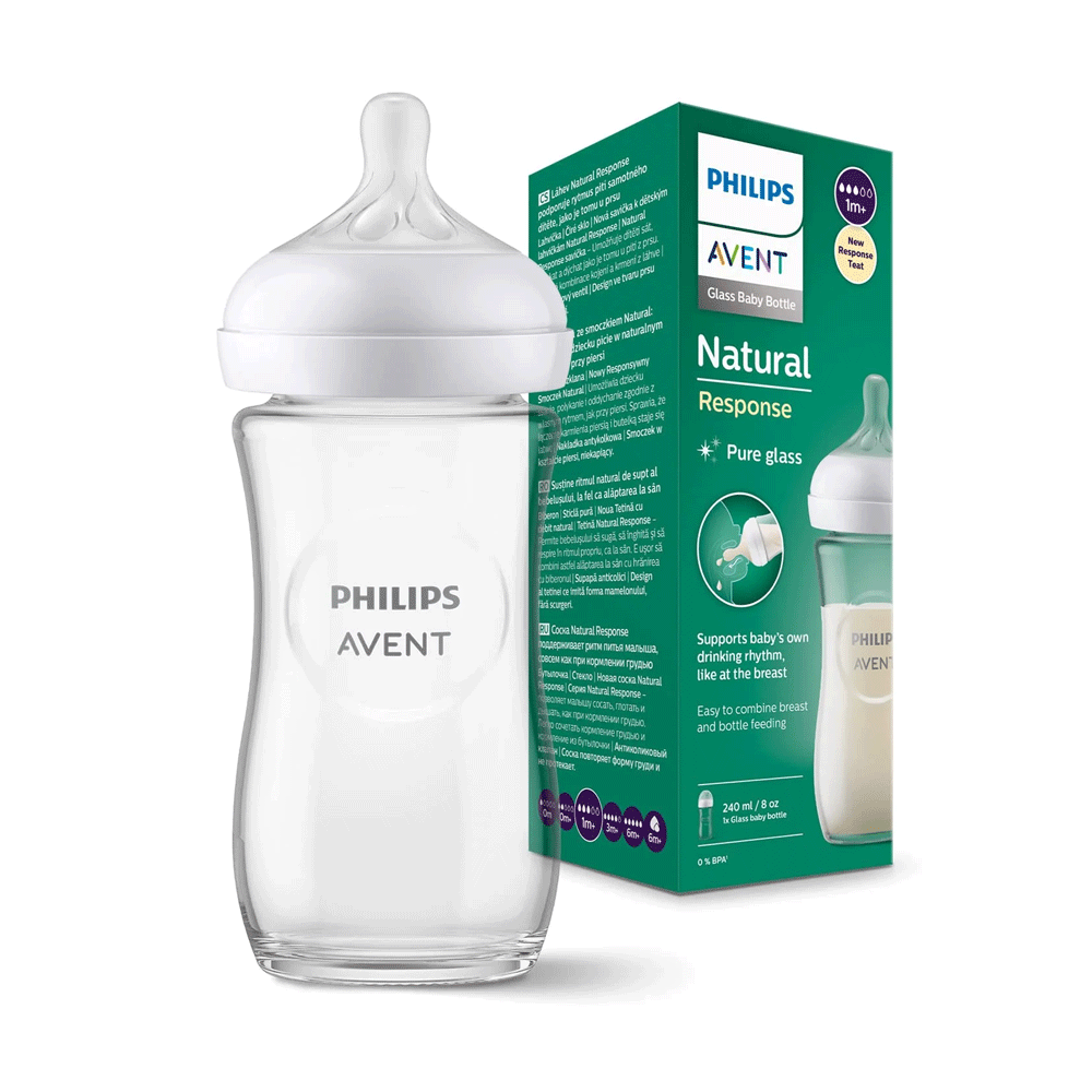 Philips Avent Natural Response Glass Bottle 1m+240mlscy933/01