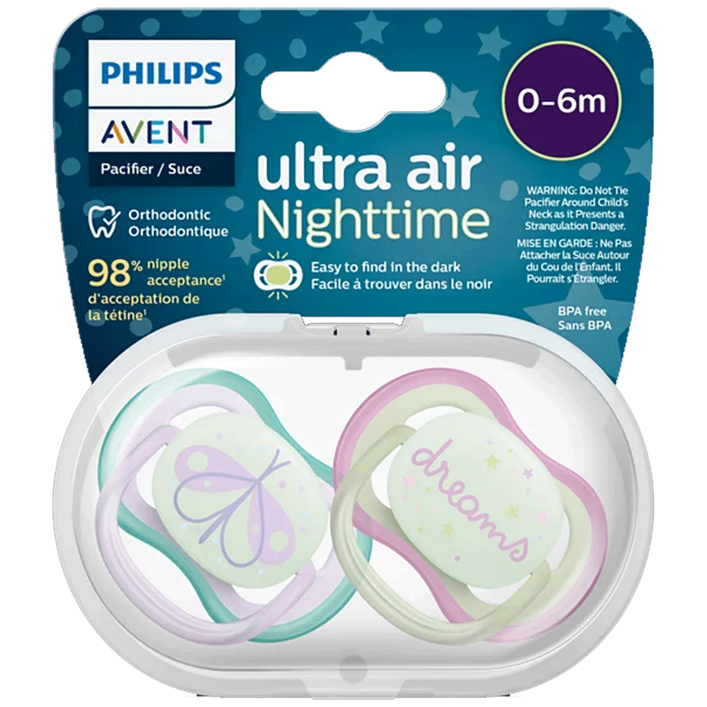 Philips Avent Soother Ultra Air Nighttime 0-6m SCF376/19