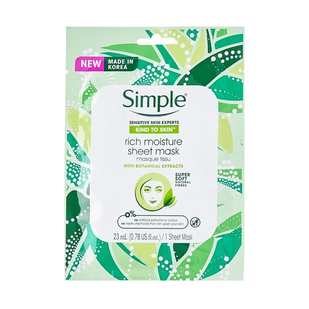 Simple Kind To Skin Rich Moisture Sheet Mask 23Ml