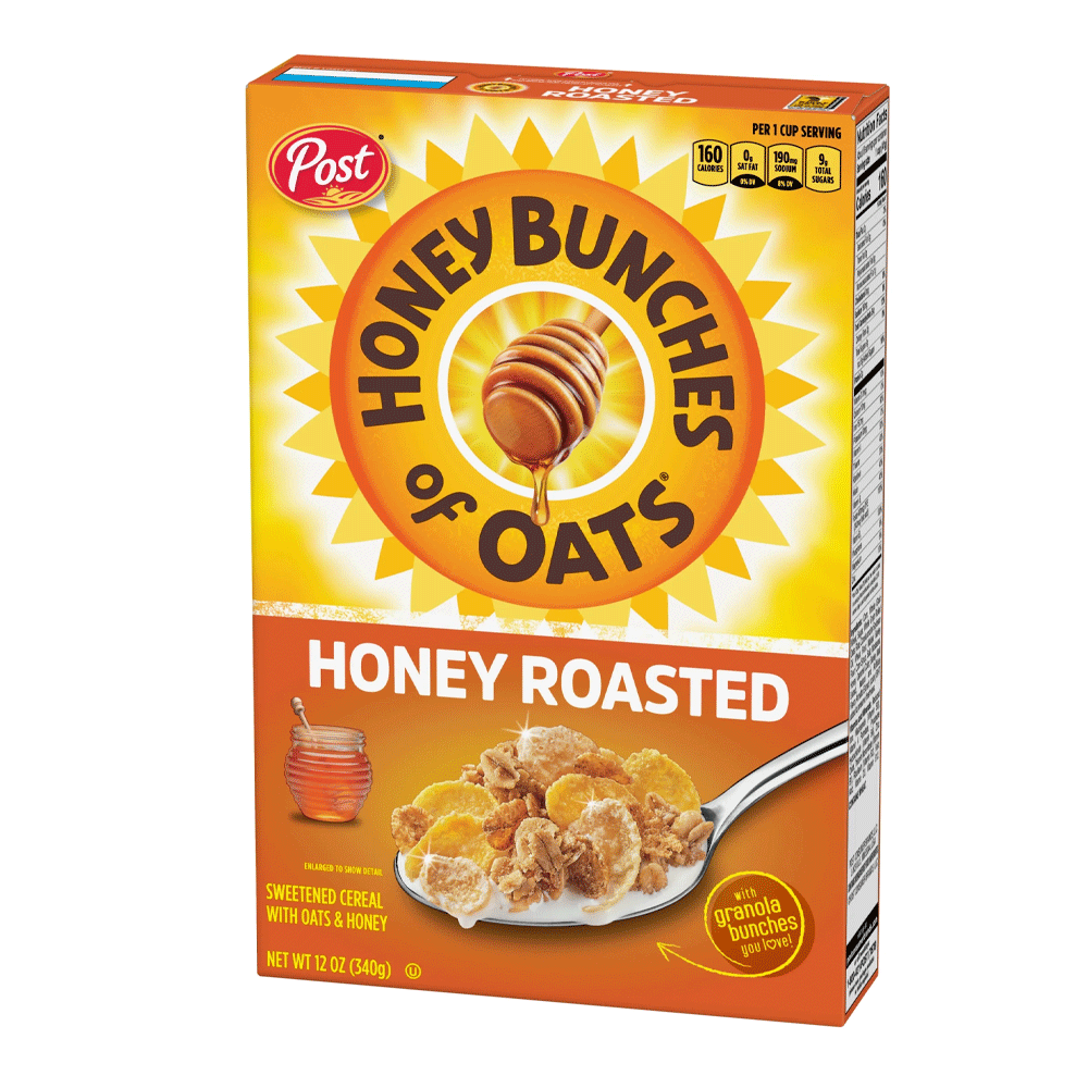 Post Honey Bunches Of Oats Honey Roasted Cereal 340g