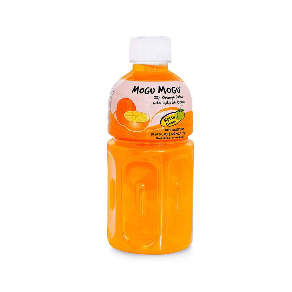 Mogu Mogu Orange Flavored Drink, With Nata De Coco, 320ml - Snapcart.pk