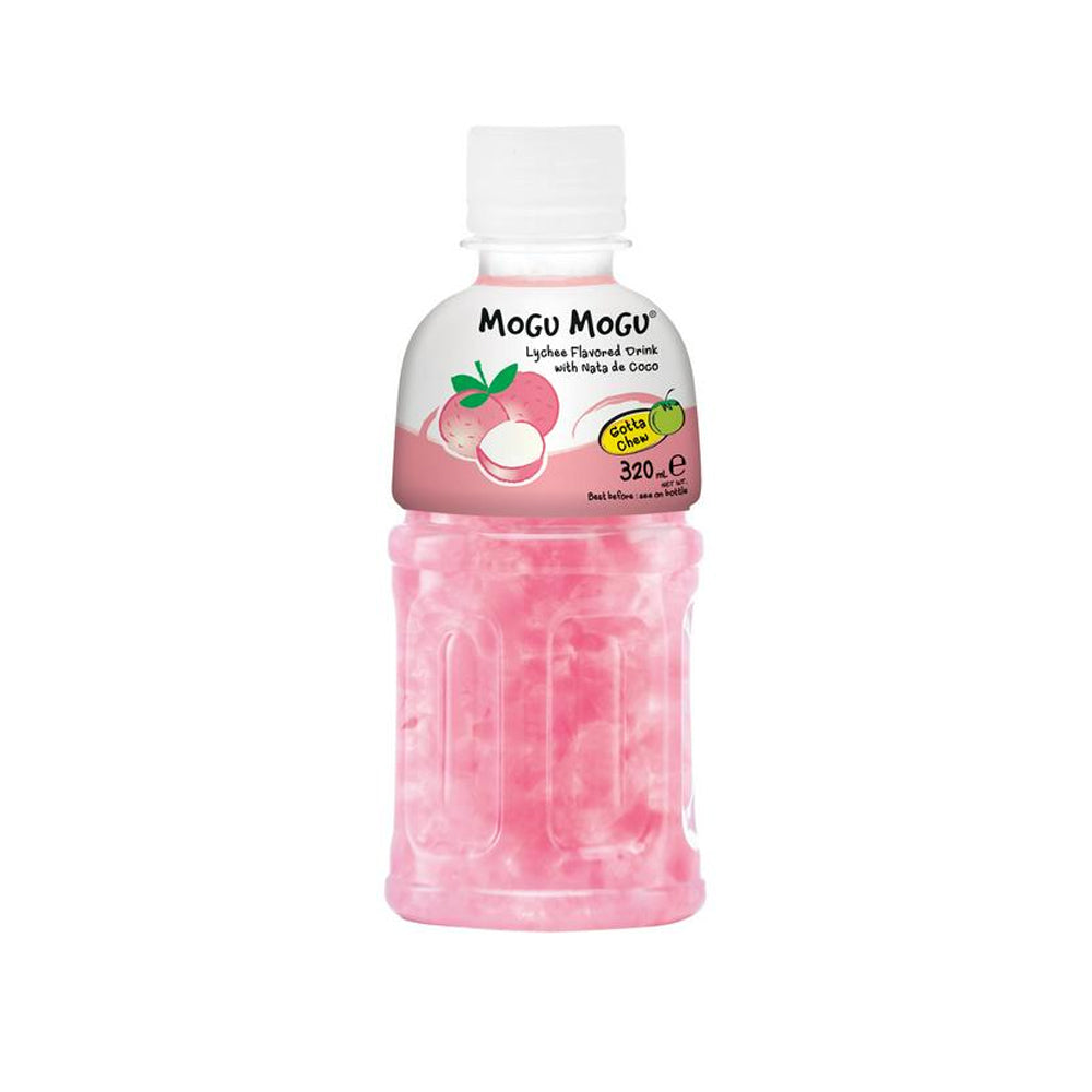Mogu Mogu Lychee Flavored Drink, With Nata De Coco, 320ml - Snapcart.pk