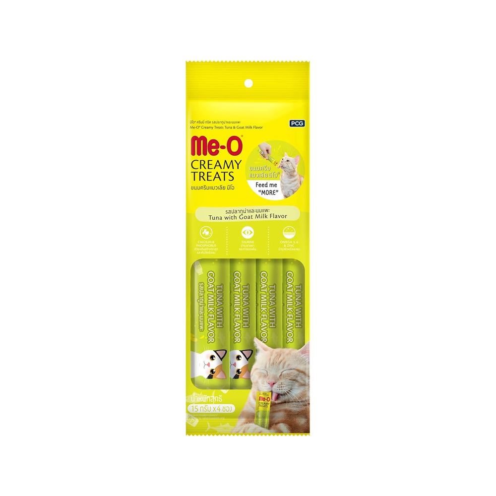 Me-o Creamy Treats Tuna With Goat Milk Flavour Cat Food 4pcs