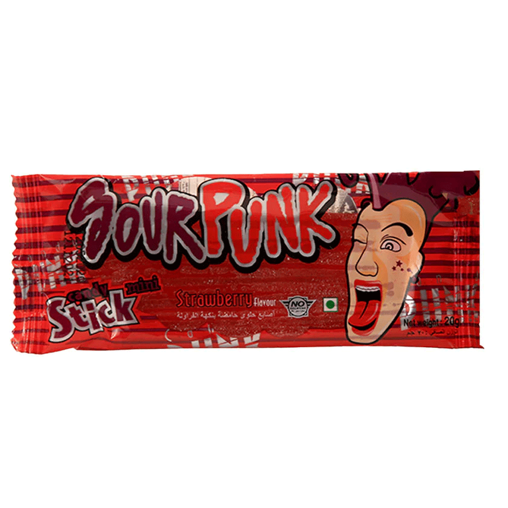 Sour Punk Candy Stick Strawberry Flavour 20g - Snapcart.pk