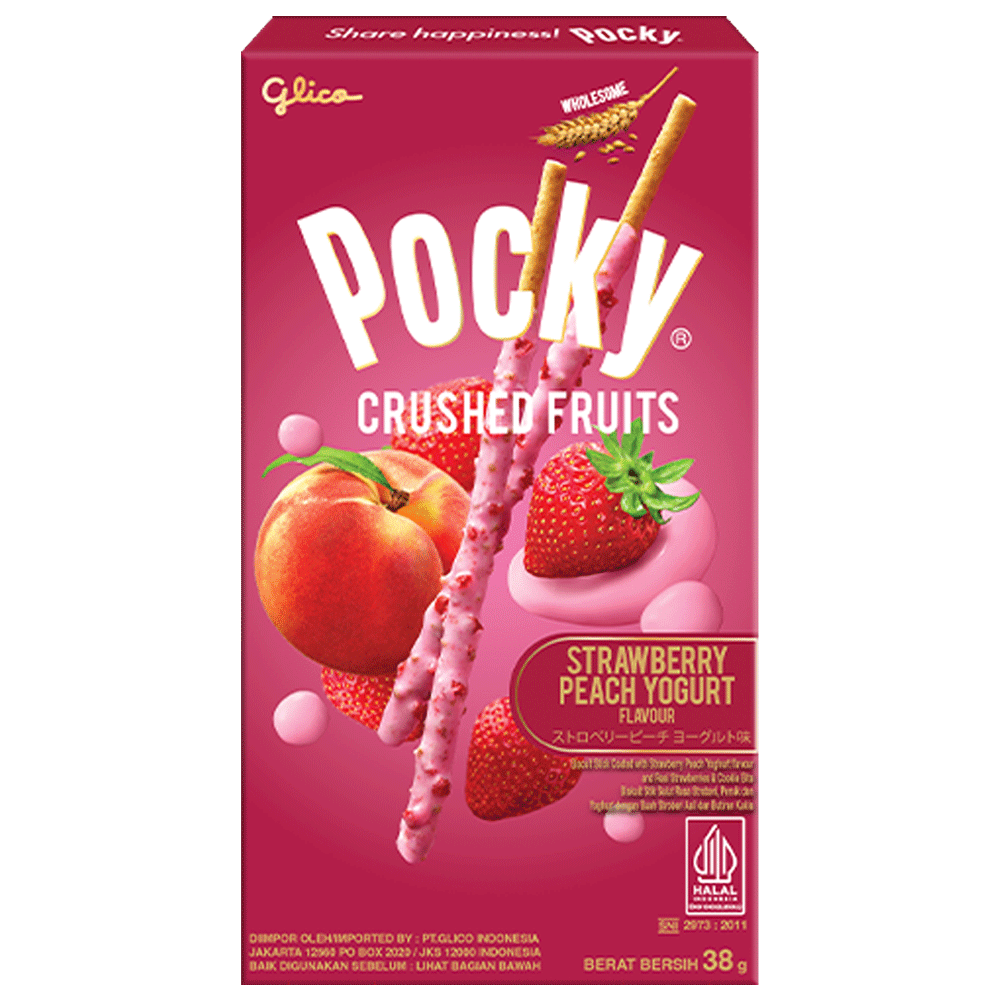 Pocky Crushed Fruit Strawberry Peach Yogurt Sticks 38g
