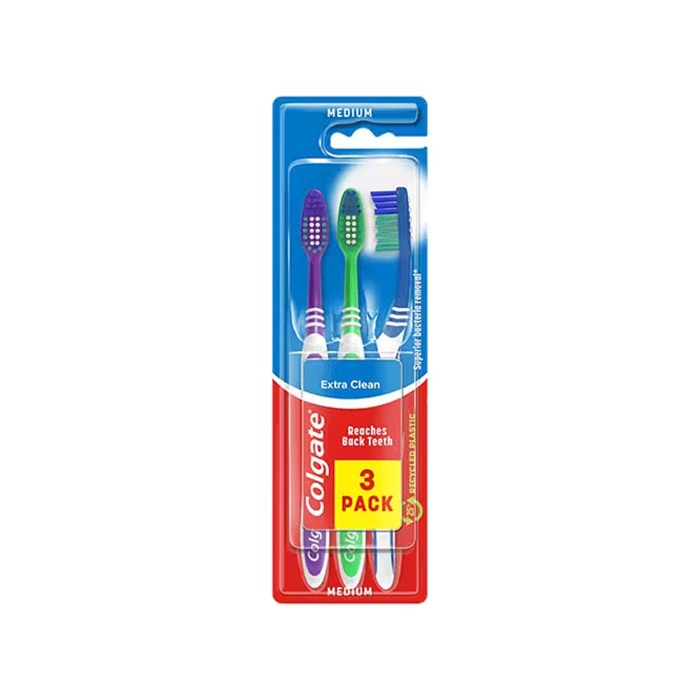 Colgate Extra Clean Soft Toothbrush 3s Colgate