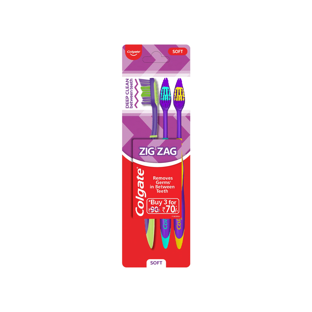 Colgate Zig Zag Soft Toothbrush 3s Colgate