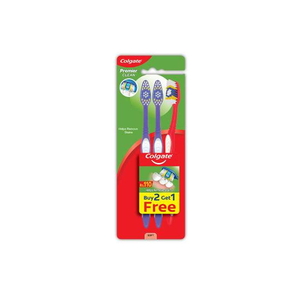 Colgate Premier Clean Medium Toothbrush 3s Colgate