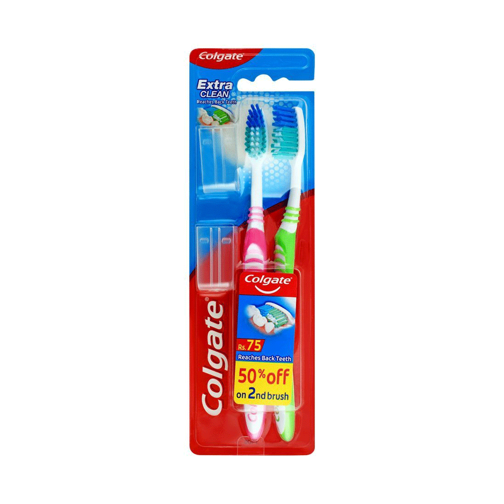 Colgate Extra Clean Soft Toothbrush 2s Colgate