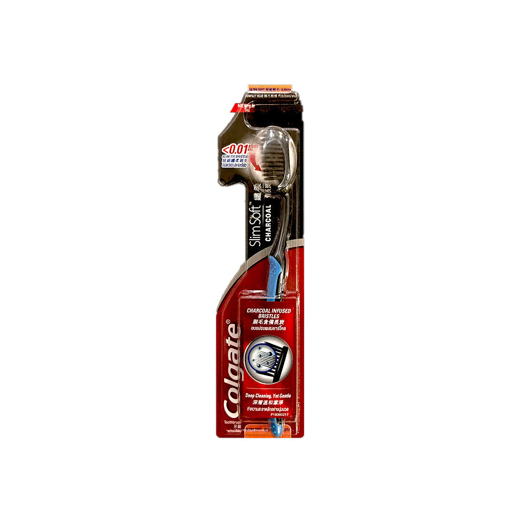 Colgate Slim Soft Charcoal Toothbrush Super Soft Colgate