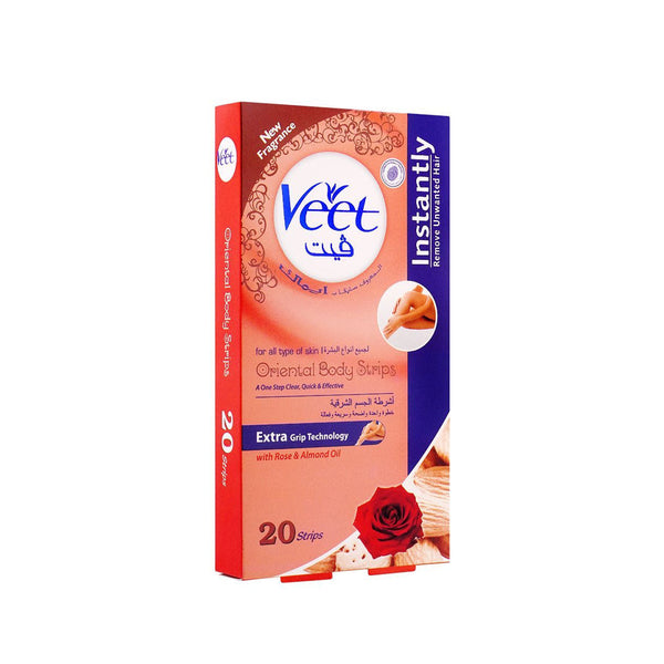 Veet Original Body Strips Rose & Almond 20s - Snapcart.pk
