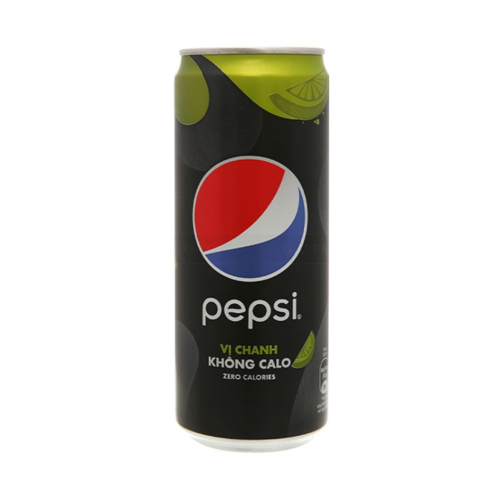 Pepsi Lemon Black Zero Calories Can 320ml - Snapcart.pk