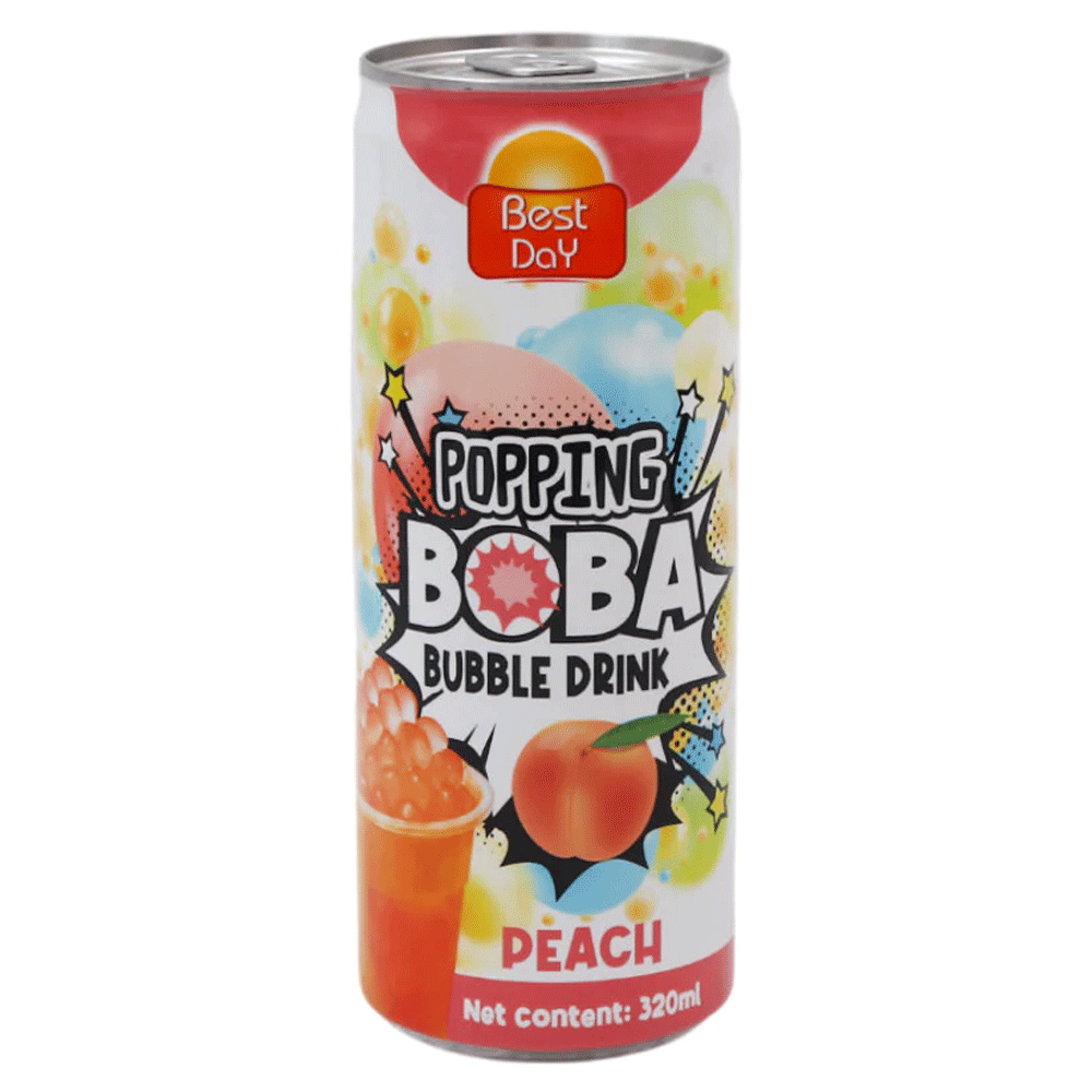 Best Day Popping Boba Peach Bubble Drink 320ml