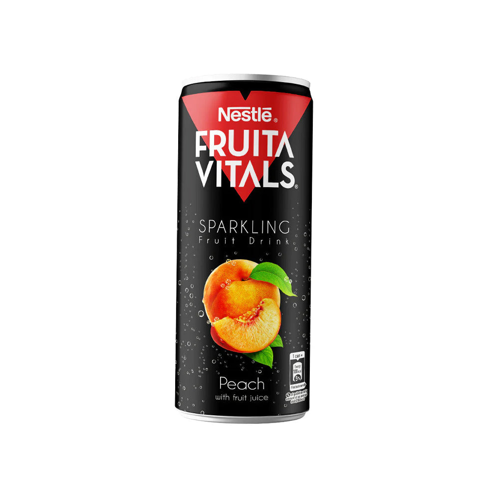 Nestle Fruita Vitals Peach Sparkling Can 250ml - Snapcart.pk