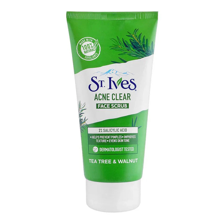 St. Ives Acne Clear Face Scrub Tea Tree & Walnut 150g - Snapcart.pk