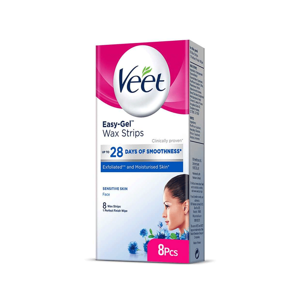 Veet Face Wax Strips Sensitive Skin 8s - Snapcart.pk