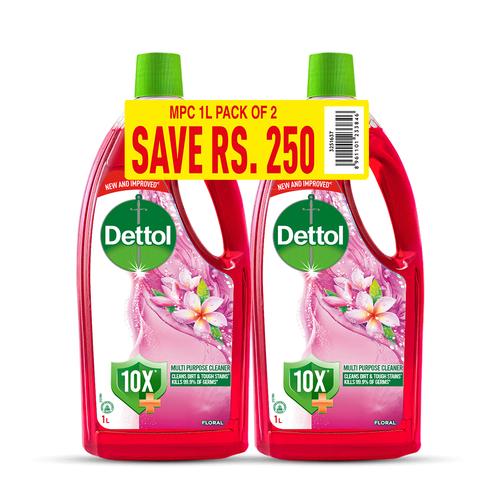 Dettol Surface Floor Cleaner Floral 1ltr Pack Of 2