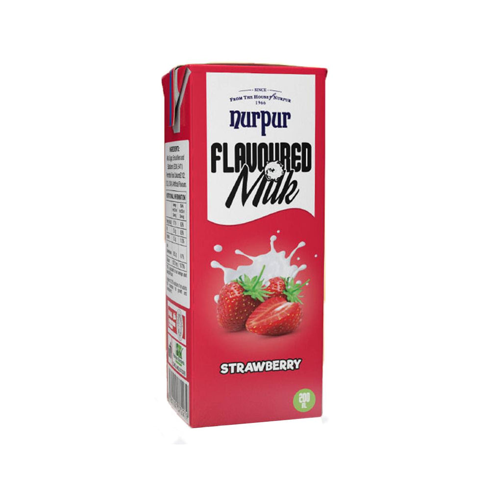 Nurpur Strawberry Flauoured Milk 180g - Snapcart.pk