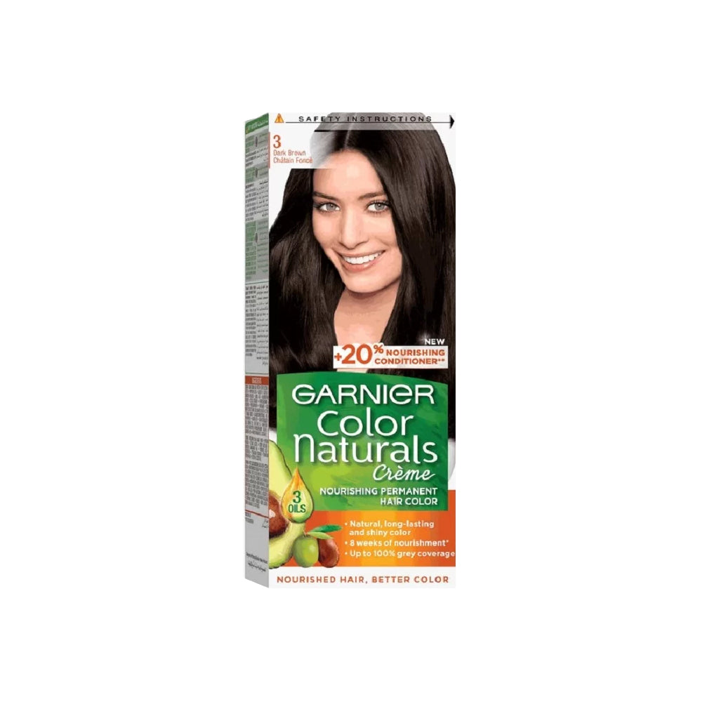 Garnier Color Naturals Creme 3 Natural Dark Brown - Snapcart.pk