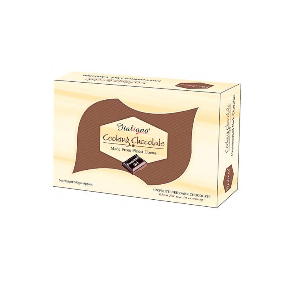 Italiano Cooking Chocolate - Unsweetened Dark 300g - Snapcart.pk
