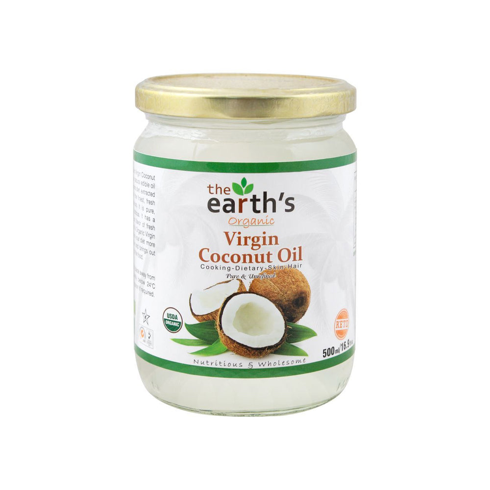 The Earth Organic Virgin Coconut Oil 500ml - Snapcart.pk