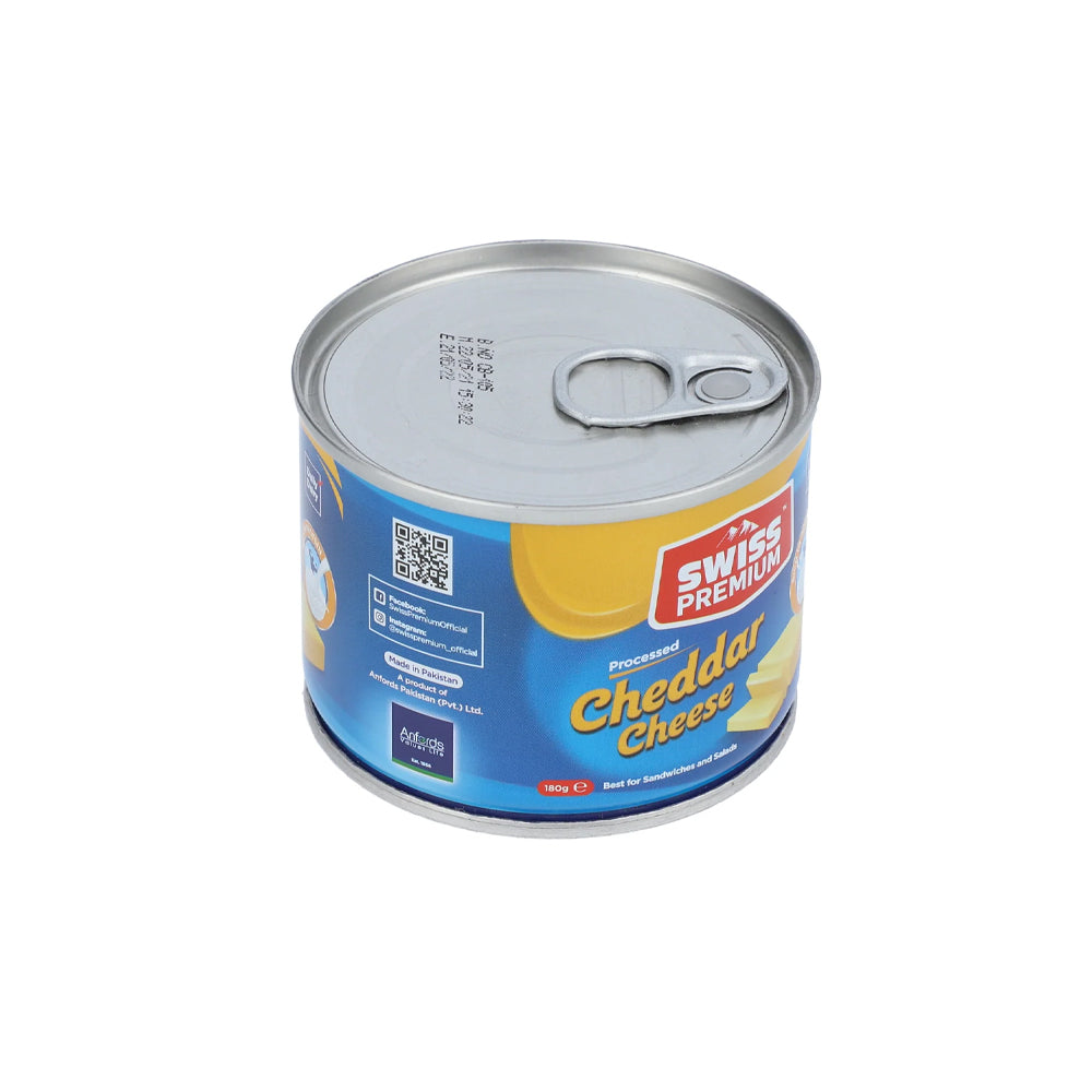 Swiss Premium Processed Cheddar Cheese Tin 180g - Snapcart.pk