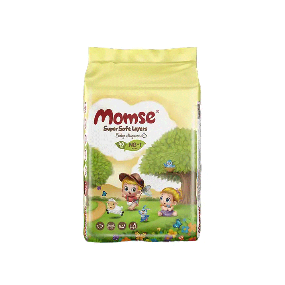 Momse Economy Pack New Born-1 Baby Diapers 48pcs - Snapcart.pk