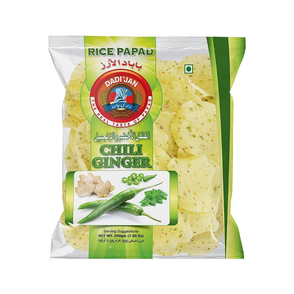 Dadi Jan Chili Ginger Rice Papad 200g - Snapcart.pk