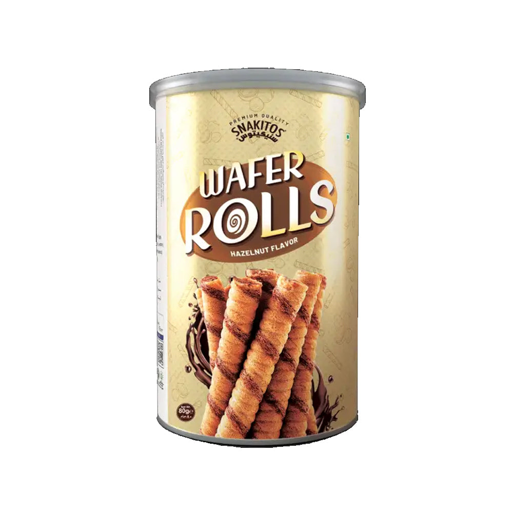 Snakitos Wafer Rolls Hazelnut 80g - Snapcart.pk
