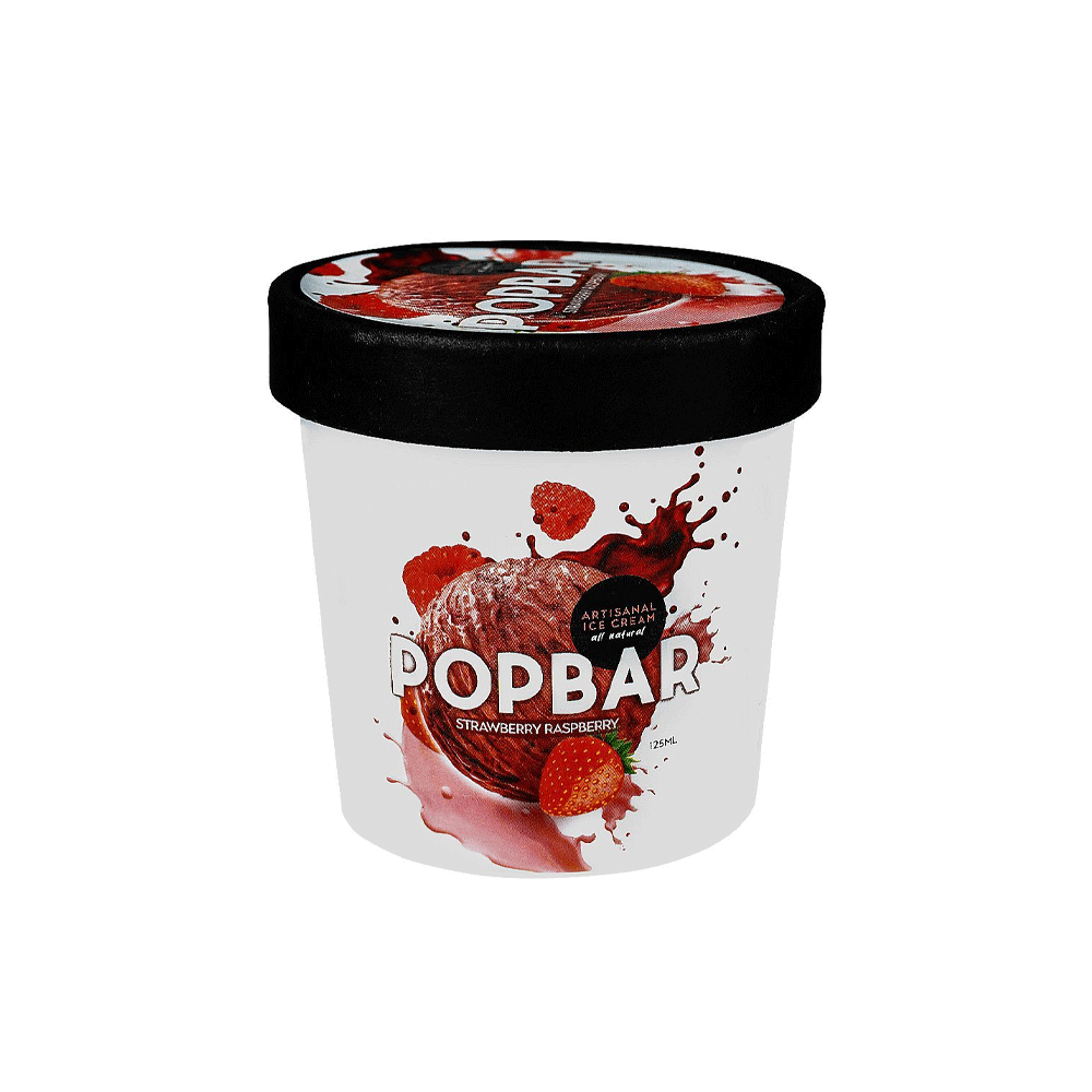 Pop Bar Strawberry Raspberry Ice Cream Cup 125ml - Snapcart.pk