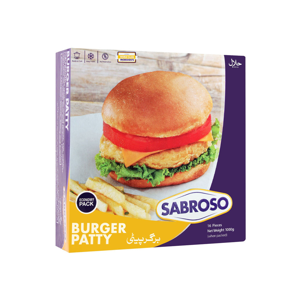 Sabroso Burger Patty 16s 1000g - Snapcart.pk