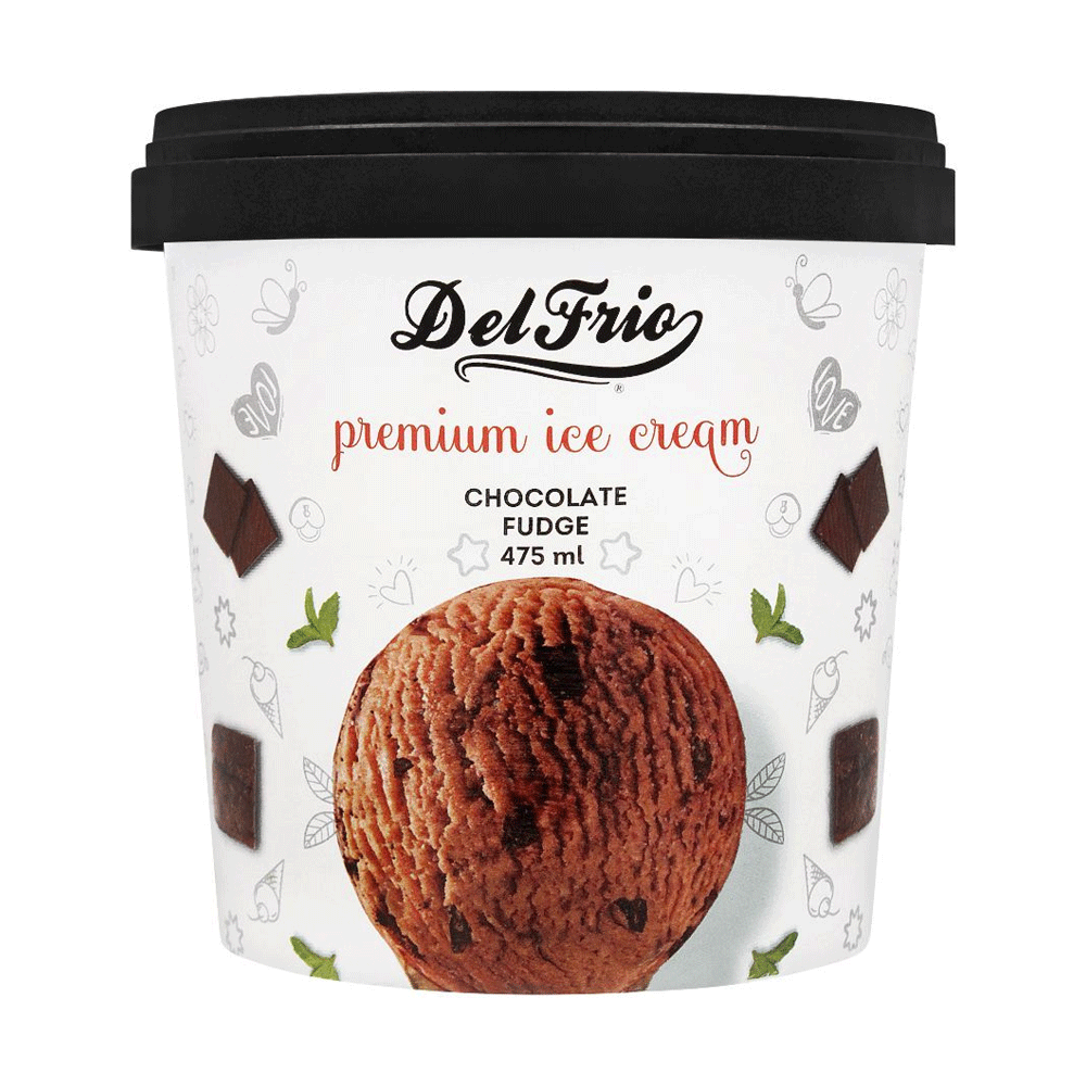 Del Frio Chocolate Fudge Ice Cream Tub 475ml