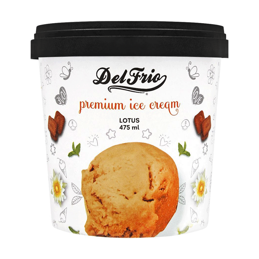 Del Frio Lotus Ice Cream Tub 475ml