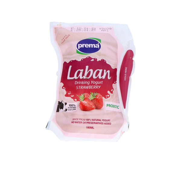 Prema Laban Drinking Yogurt Strawberry 180ml - Snapcart.pk