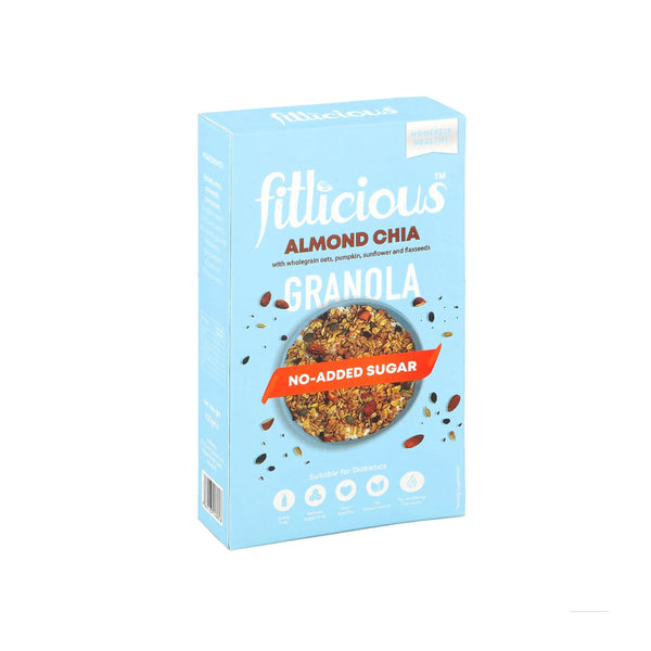 Fitlicious Almond Chia No-added Sugar Granola 100g - Snapcart.pk