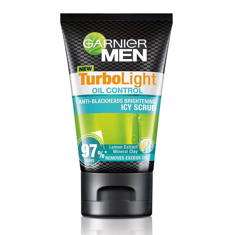 Garnier Men Oil Control Icy Scrub Face Wash 100ml - Snapcart.pk