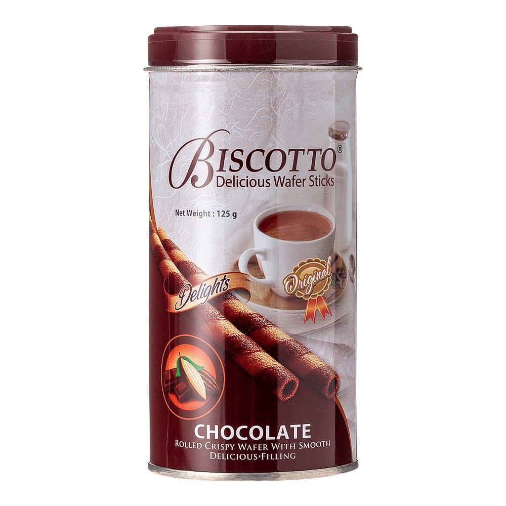 Biscotto Wafer Sticks Chocolate Tin 125g