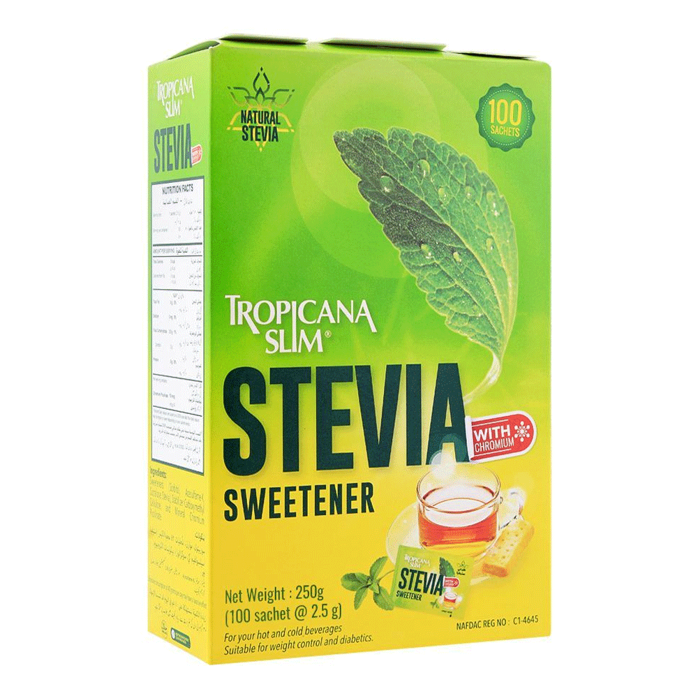 Tropicana Slim Stevia Sweetener 100 Sachets - Snapcart.pk
