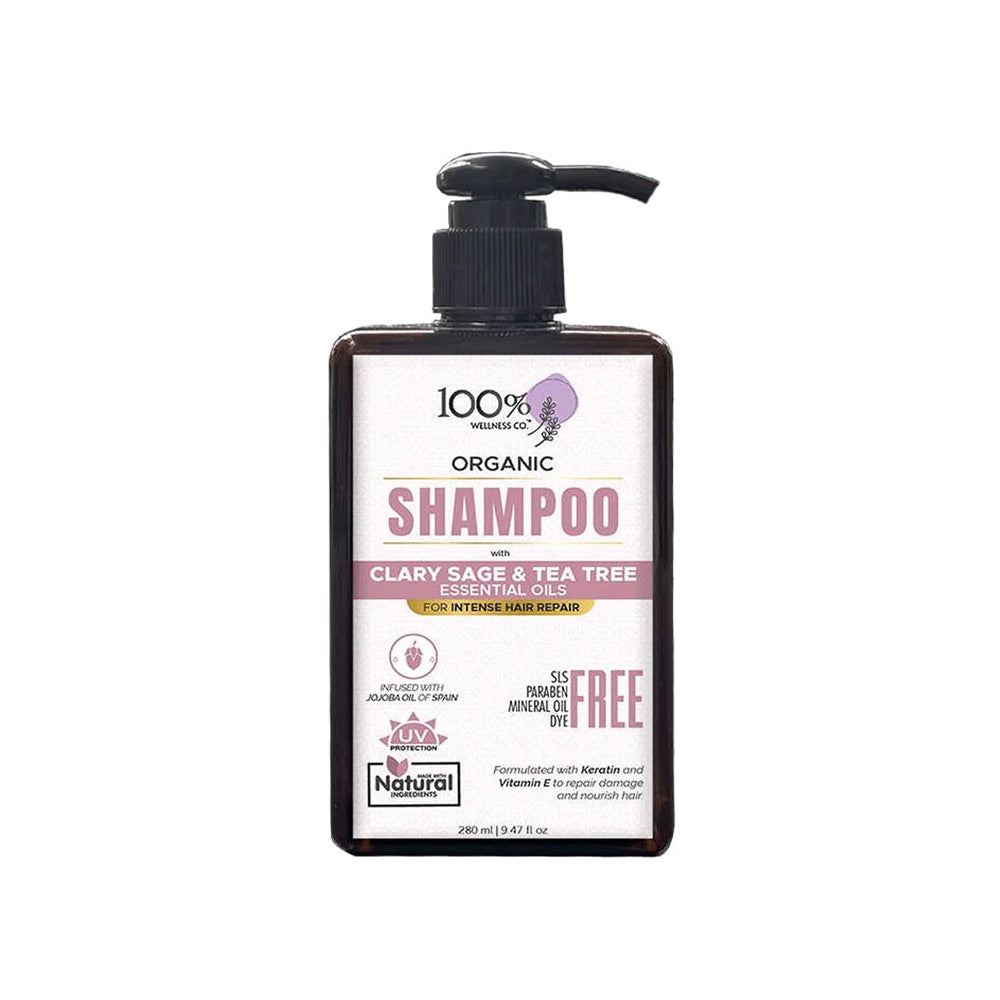 Wellness Co Clary Sage & Tea Tree Shampoo 320ml - Snapcart.pk
