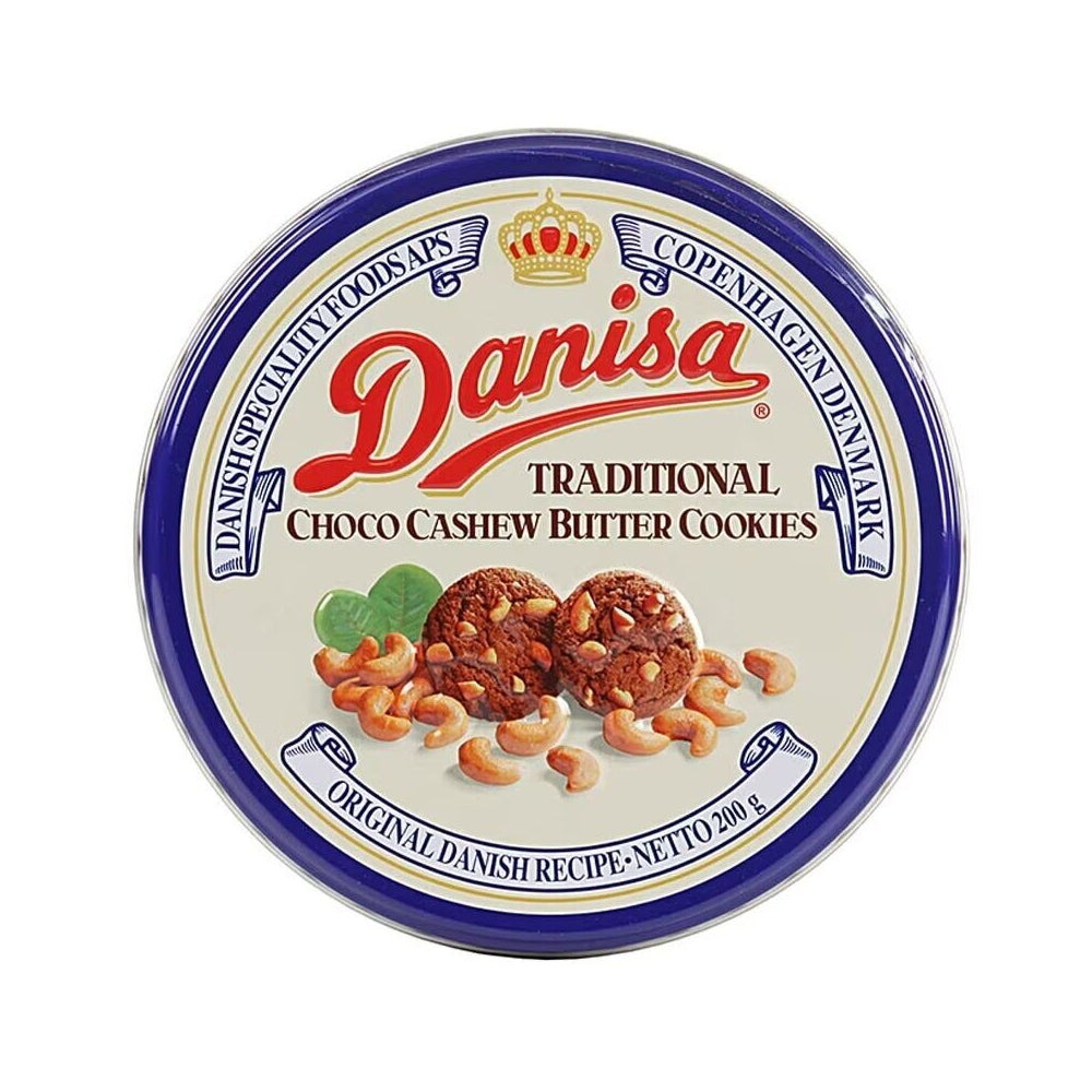 Danisa Traditional Choco Cashew Butter Cookies Tin 200g - Snapcart.pk